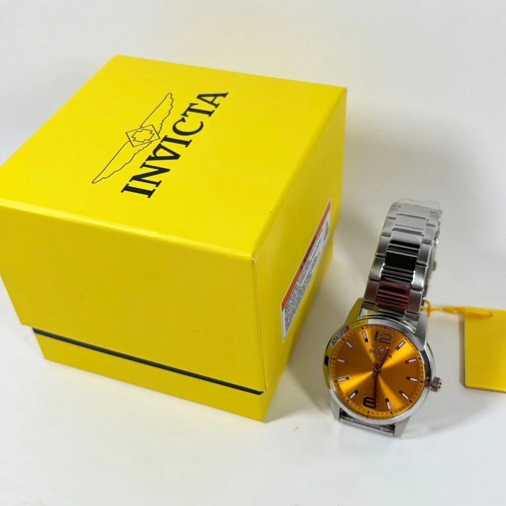 Invicta Men's Celestial Watch Orange Dial Stainless Steel Japan Movement 48493
